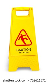 Caution Wet Floor Sign Isolated On White