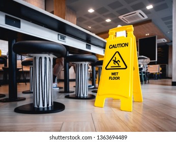 Caution Wet Floor Signage Stand Indoor Restaurant Cafe Safety Sign