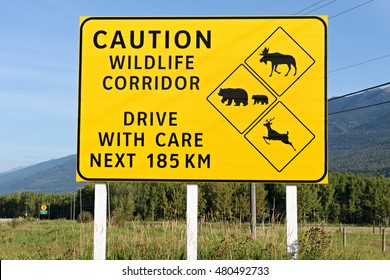 Caution Wildlife Corridor Road Sign 