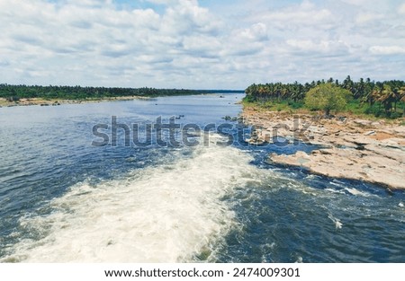 The Cauvery river flows between Erode and Namakkal Districts,Tamil Nadu, India. 