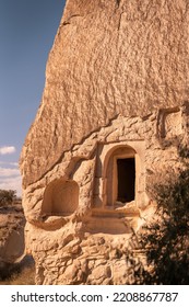 A Cave Church Carved From A Huge Rock Like Monolith In Meskendir Valley Near Goreme, Cappadocia, Anatolia, Turkey