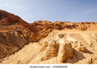 Cave of the Dead Sea Scrolls, known as Qumran cave 4, one of the caves in which the scrolls were found at the ruins of Khirbet Qumran in the desert of Israel.