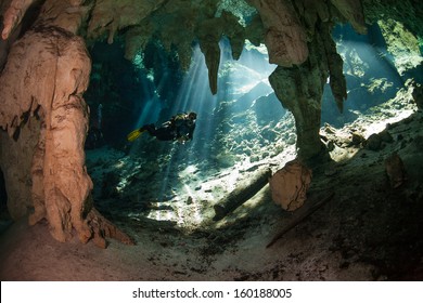 Cave Diving In Cenote