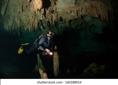 Cave Diving In Cenote
