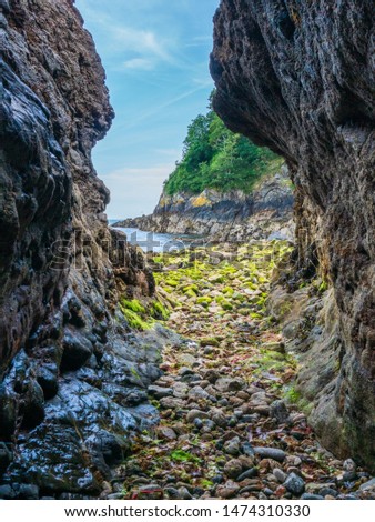 Cave Entrance on beach in Guernsey