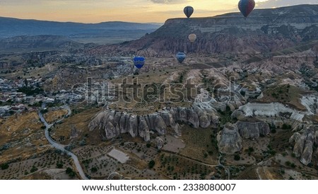 Cave house Cappadocia Turkey Hot air balloon flying