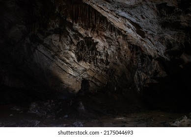 cave interior with stalactites and stalagmites
