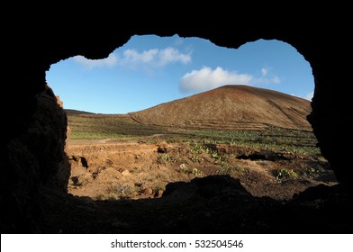 Cave Near A Volcano In The Desert In Spain