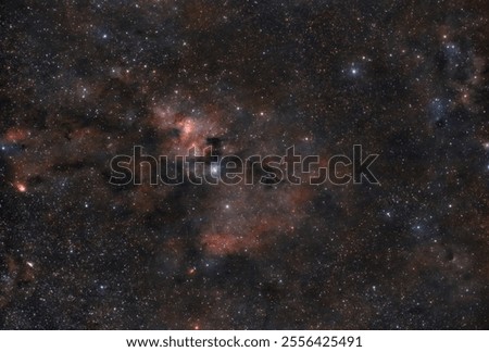 The Cave Nebula is a diffuse nebula within a larger nebula complex what consists of emission, reflection and dark nebulosity in the constellation Cepheus