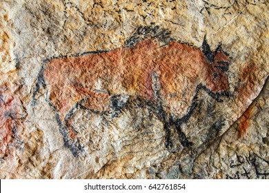 Cave Painting In Prehistoric Style - Detail