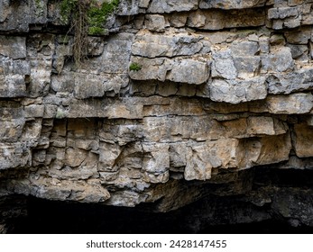 Cave and rock face in shell limestone