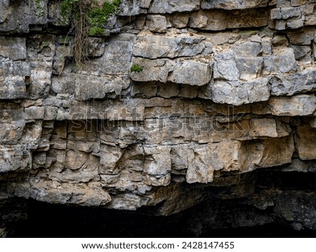 Cave and rock face in shell limestone