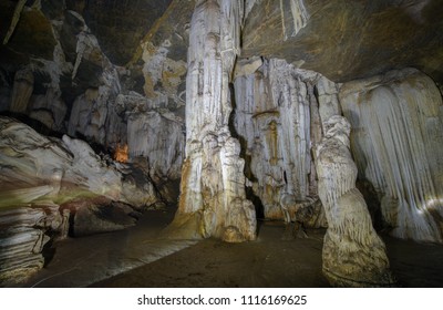 Cave in Thailand ,Stalactites and stalagmites in Tham Phu Wai in Uthai thani province