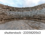 Cavea - Auditorium of the Roman South Theatre in Gerasa, old Jerash, Jordan, Middle East