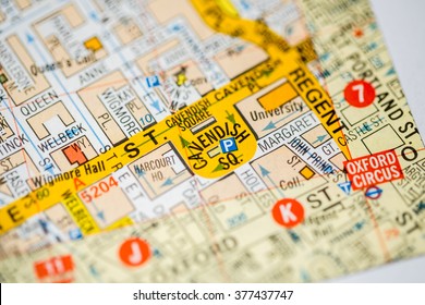 Cavendish Square. London, UK Map.