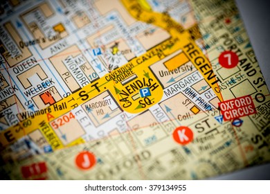 Cavendish Square. London, UK Map.