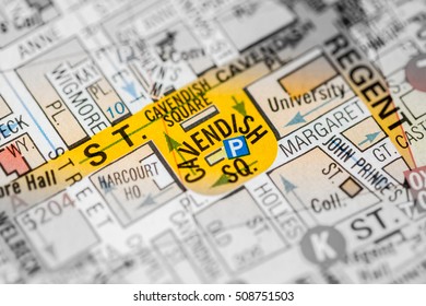 Cavendish Square. London, UK Map.