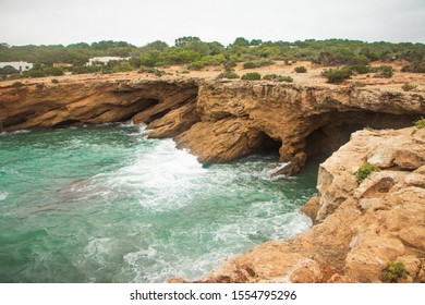 The Caves From Cala Comta From Island Ibiza