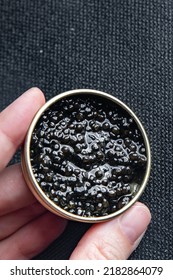 Caviar Black Sturgeon Fish Beluga, Stellate Sturgeon Fresh Healthy Meal Food Snack On The Table Copy Space Food Background 