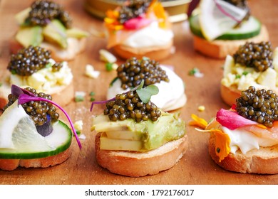 Caviar Crostini Food Board - Assorted