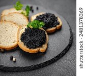 caviar lumpfish black caviar fresh seafood appetizer meal food snack on the table copy space food background