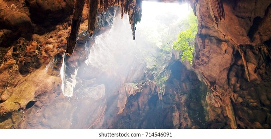 Caving Cave Sun Beam Sun Ray,Thailand