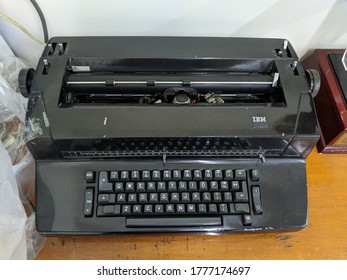 Cavite, Philippines - July 16, 2020: An Old IBM Typewriter. 