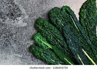 Cavolo Nero Salad Leaves. Dark Leafy Greens. Kale Isolated