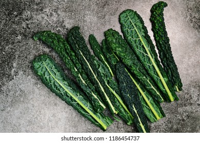 Cavolo Nero Salad Leaves. Dark Leafy Greens. Kale Isolated