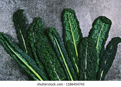 Cavolo Nero Salad Leaves. Dark Leafy Greens. Kale Isolated