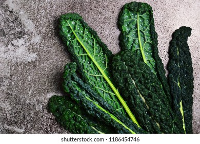 Cavolo Nero Salad Leaves. Dark Leafy Greens. Kale Isolated