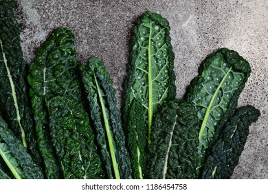 Cavolo Nero Salad Leaves. Dark Leafy Greens. Kale Isolated