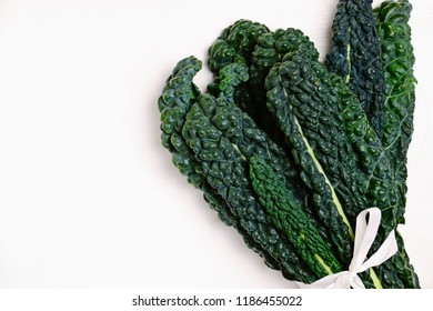 Cavolo Nero Salad Leaves. Dark Leafy Greens. Kale Isolated