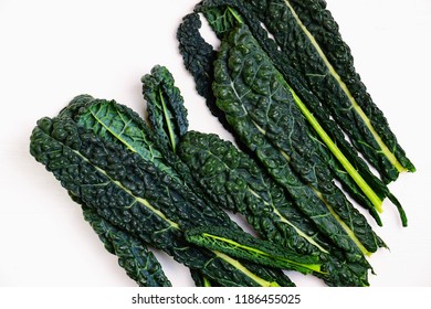 Cavolo Nero Salad Leaves. Dark Leafy Greens. Kale Isolated