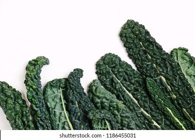 Cavolo Nero Salad Leaves. Dark Leafy Greens. Kale Isolated