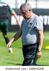 Caxais, Portugal - Mar 24, 2019: Fernando Santos, Head Coach, Portugal National Team Training Session, Cidade Do Futebol (Soccer City)