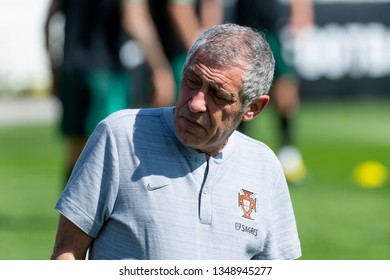 Caxais, Portugal - Mar 24, 2019: Fernando Santos, Head Coach, Portugal National Team Training Session, Cidade Do Futebol (Soccer City)