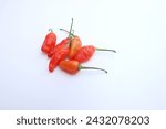 Cayenne pepper (Capsicum frutescens) has a very spicy taste. Isolated on white background.