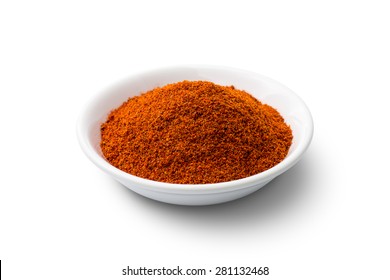 Cayenne Pepper - Red Chilli Powder Isolated On White Background 