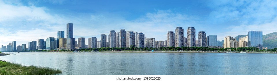 The CBD By The River, Fuzhou, Fujian, China.