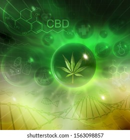 CBD Chemical Formula Of Cannabis Background.cannabis Concept 
