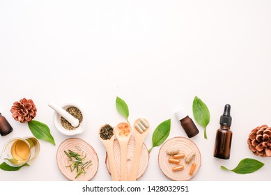 Cbd And Herb Oil For Therapy  Or Treatment As Alternative Medicine .essential  Fragrance Aromatherapy . Natural Organic Herbal Product For Health And Wellness.