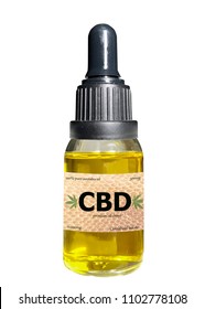 CBD Oil Eye Dropper Bottle Isolated On White