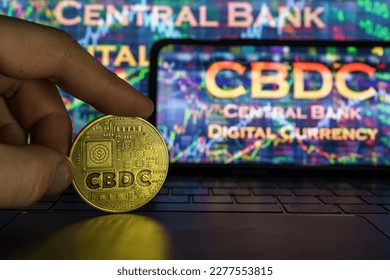 CBDC visual concept. Central Bank Digital Currency. High quality photo
