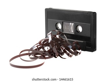 Ccassette Tangled Tape Isolated On White Stock Photo 14461615 ...