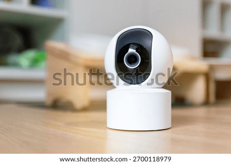 CCTV camera,  close up security camera on the floor smart home and digital lifestyle