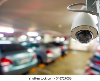 Cctv Camera Installed On The Parking Lot To Protection Security