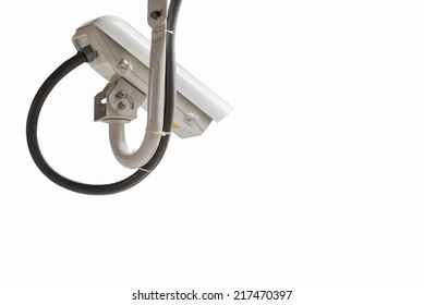 Cctv Camera Isolated On  White Background.