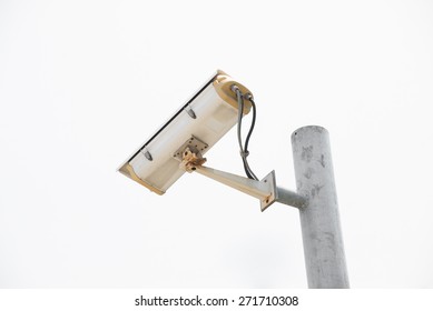 CCTV camera on a white background