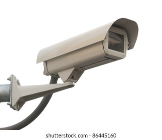 CCTV Camera On White Isolated Background